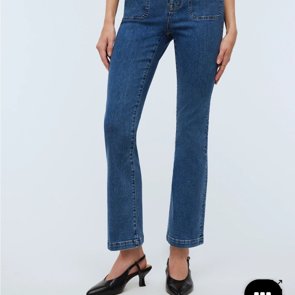 kick out crop jeans in elkton wash patch pocket Madewell